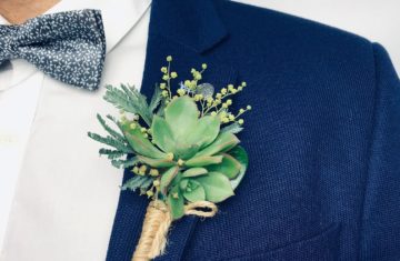 Wedding Buttonhole Fay flowers & Weddings Succulent