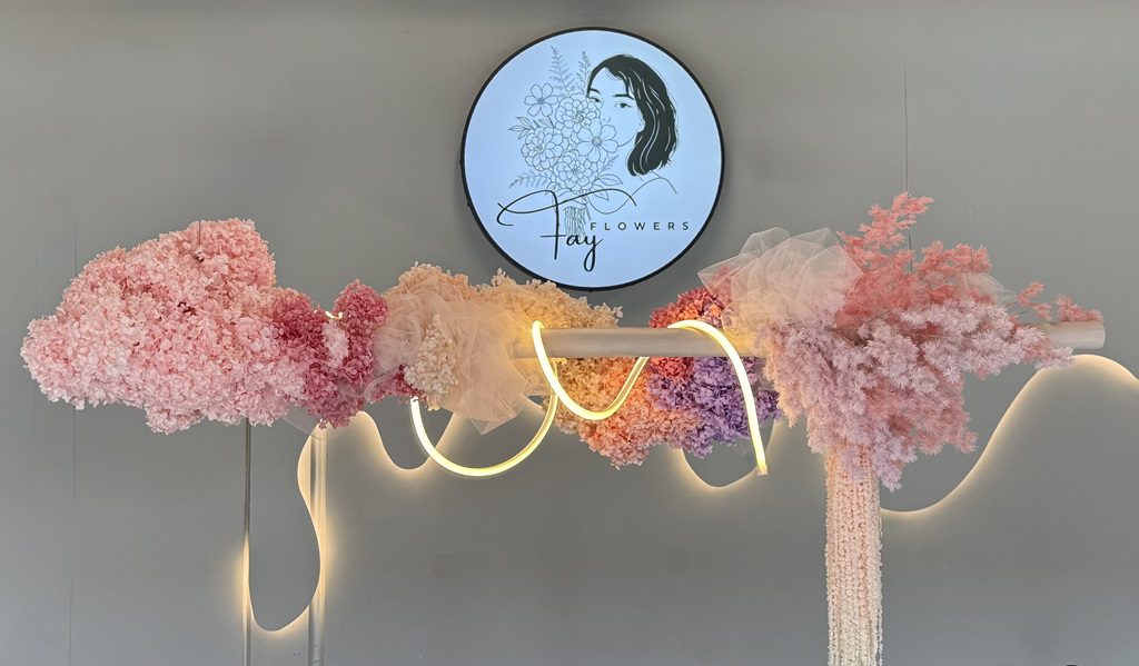 fay flowers studio hanging installation