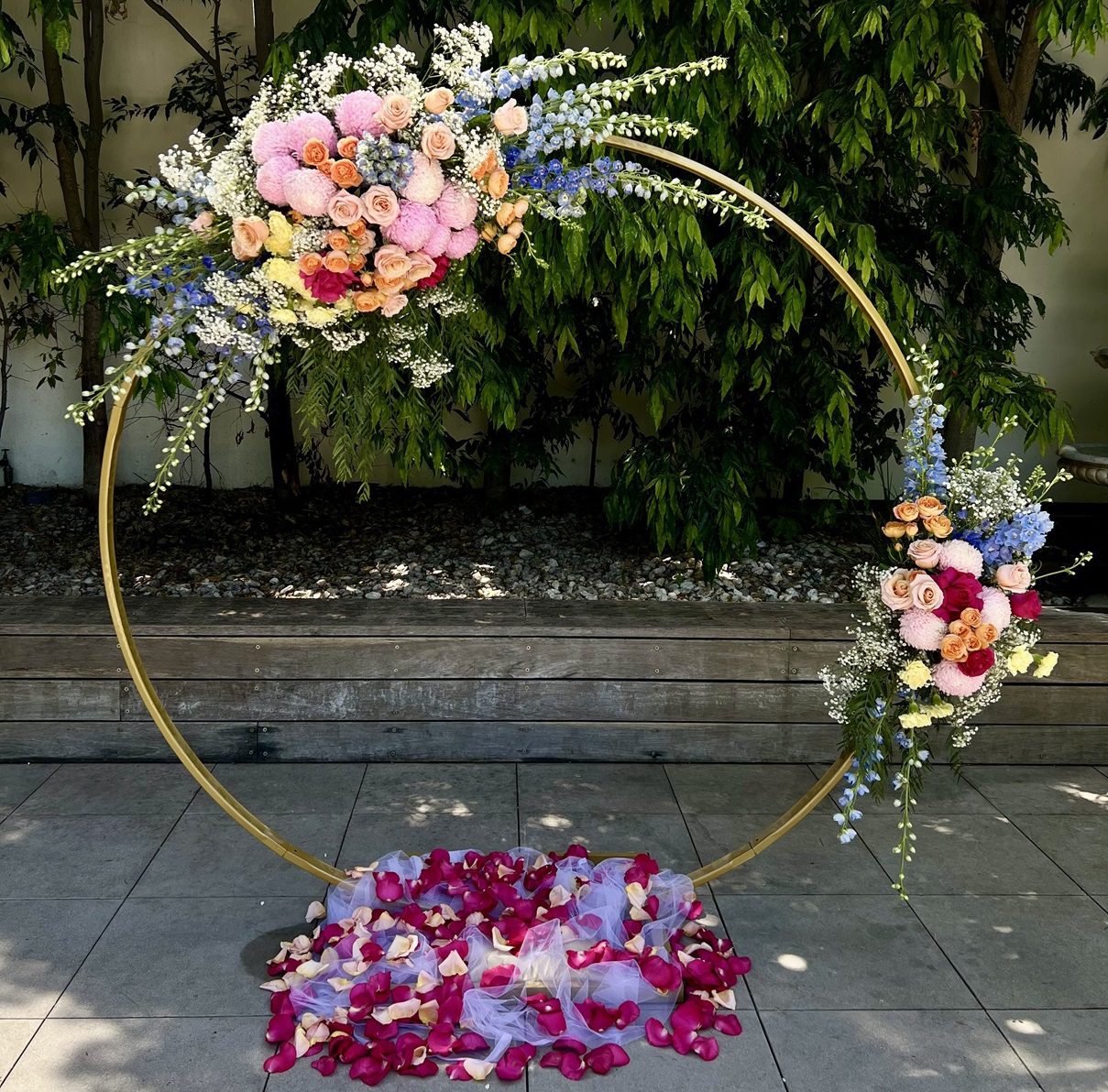 fay flowers studio arch installation