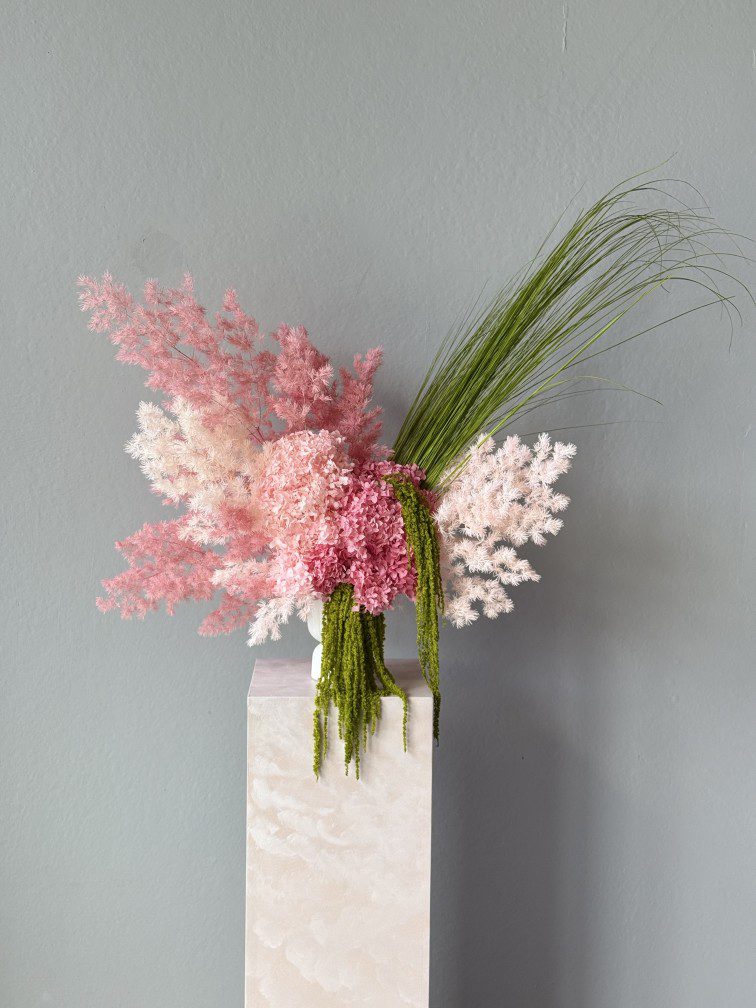 Luxury preserved floral vase arrangement with textured dried blooms in Melbourne