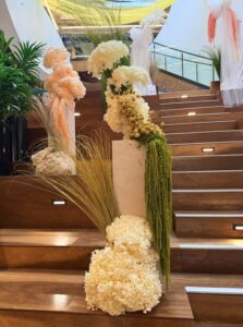 Vivid preserved flowers Melbourne display in bold colours for event decor