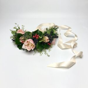 Greenery flower crown with fresh foliage, handcrafted by Melbourne florist Fayflower for weddings and special occasions