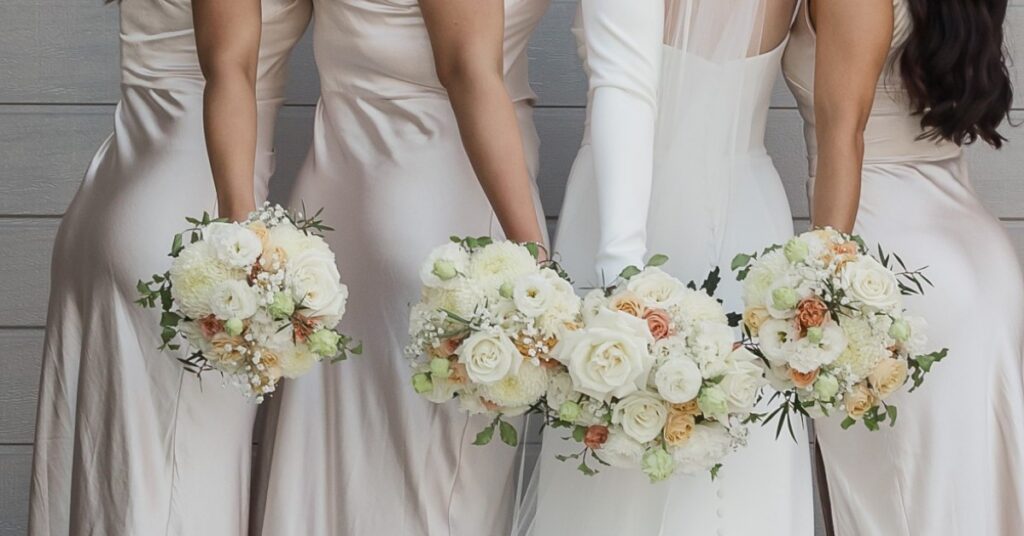 Elegant Bridal Party Bouquets Melbourne – White Wedding Flowers